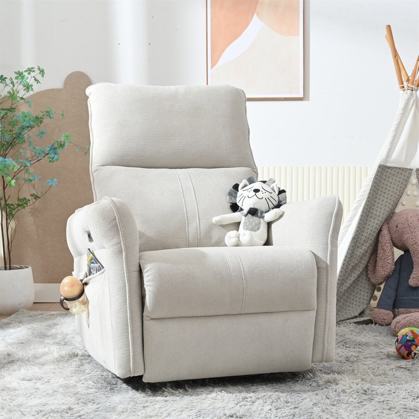 Poltrona reclinabile girevole elettricamente a 270° per adulti, poltrona reclinabile girevole a dondolo, piccole poltrone reclinabili elettriche