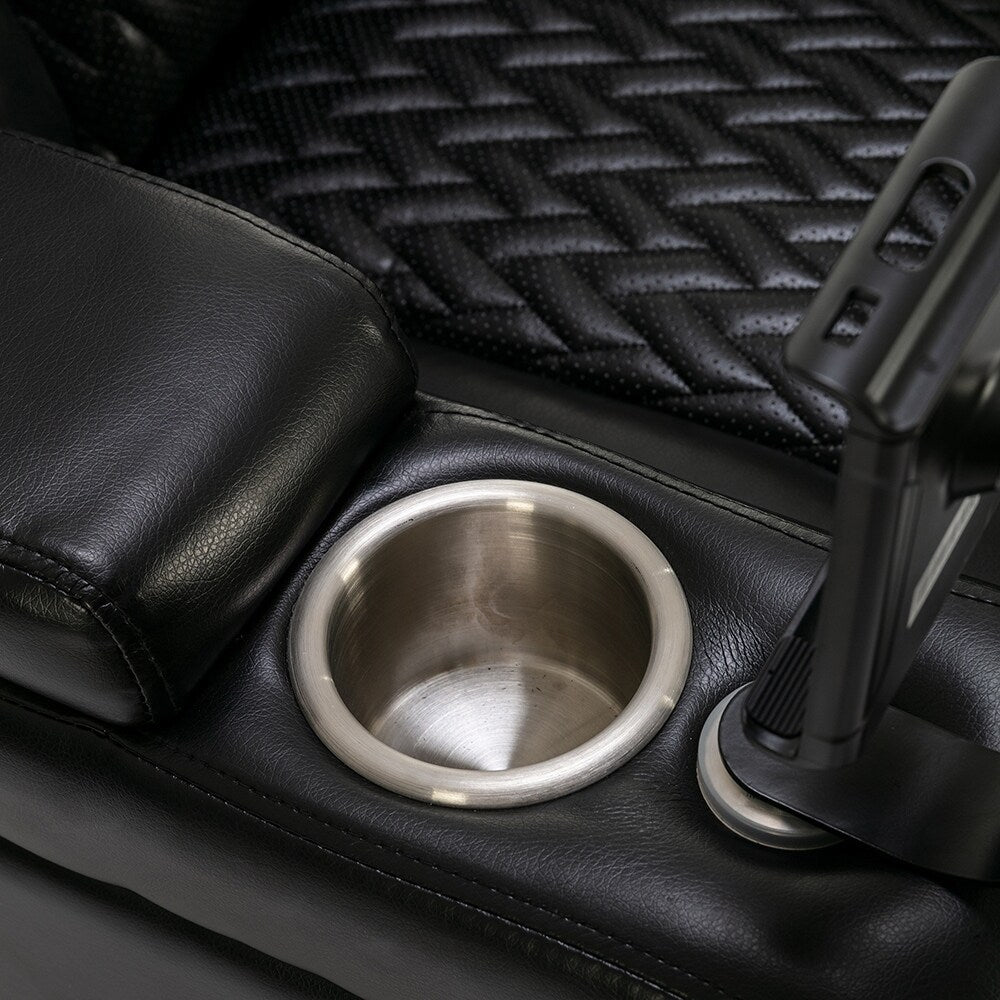 Poltrona reclinabile elettrica girevole a 270°, poltrona multimediale con vassoio multiplo e contenitore