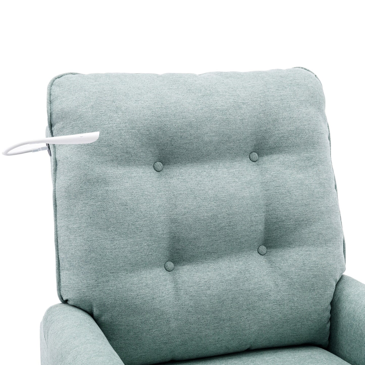 Poltrona reclinabile girevole a 270° con porte USB, lampada touch, tasca laterale portaoggetti e base basculante