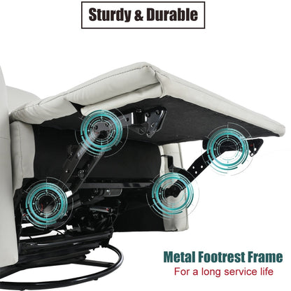 Poltrona reclinabile elettrica girevole a 270° con porte USB