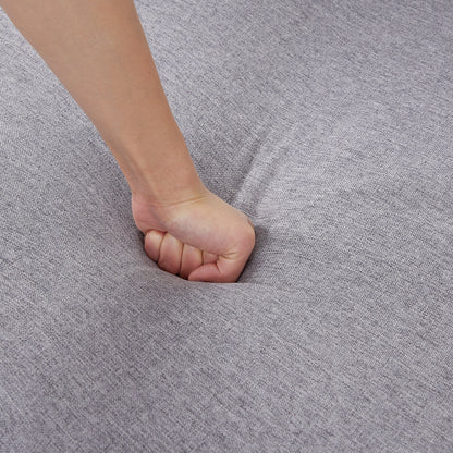 Divano letto a L in tessuto da 28,35'', 3 posti con letto estraibile, chaise longue e tasche portaoggetti sui braccioli