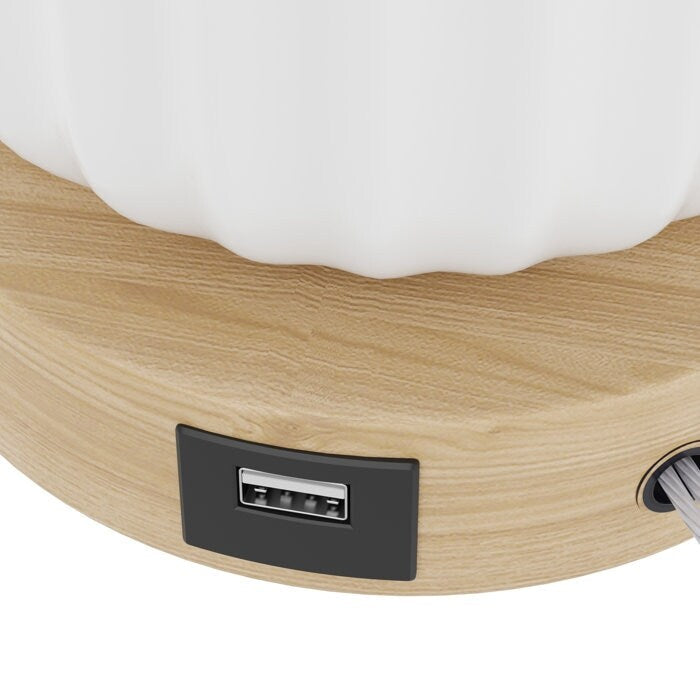 Set di 2 lampade da tavolo bianche in ceramica con USB (set da 2)