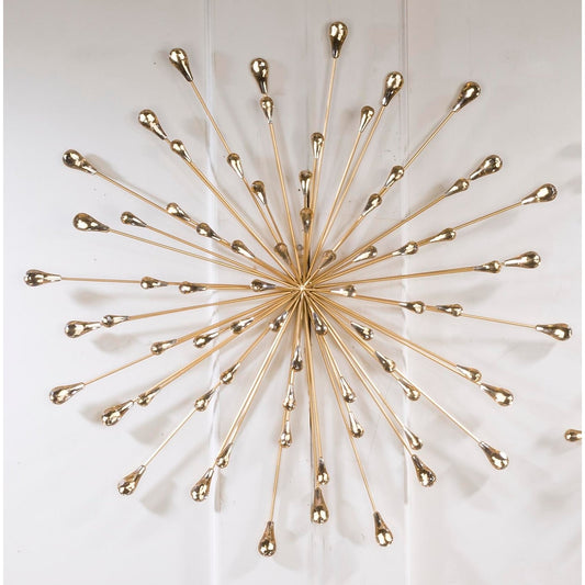 Decorazione murale in metallo/perline trasparenti con effetto stella dorata da 28 DIA