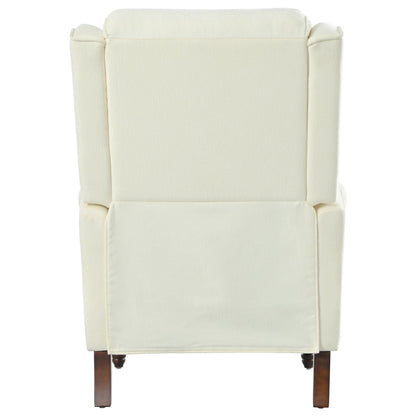 Poltrona reclinabile con schienale a spinta da 29,75 pollici, poltrona reclinabile imbottita con schienale ad ala classico e gambe in legno massello a forma di zucca