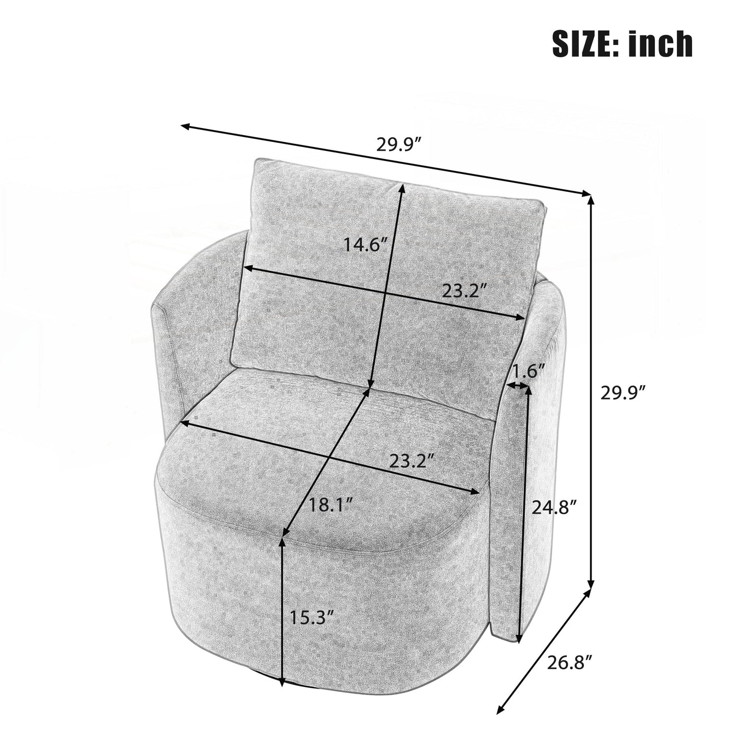 Poltrona a botte da 29,9 pollici
