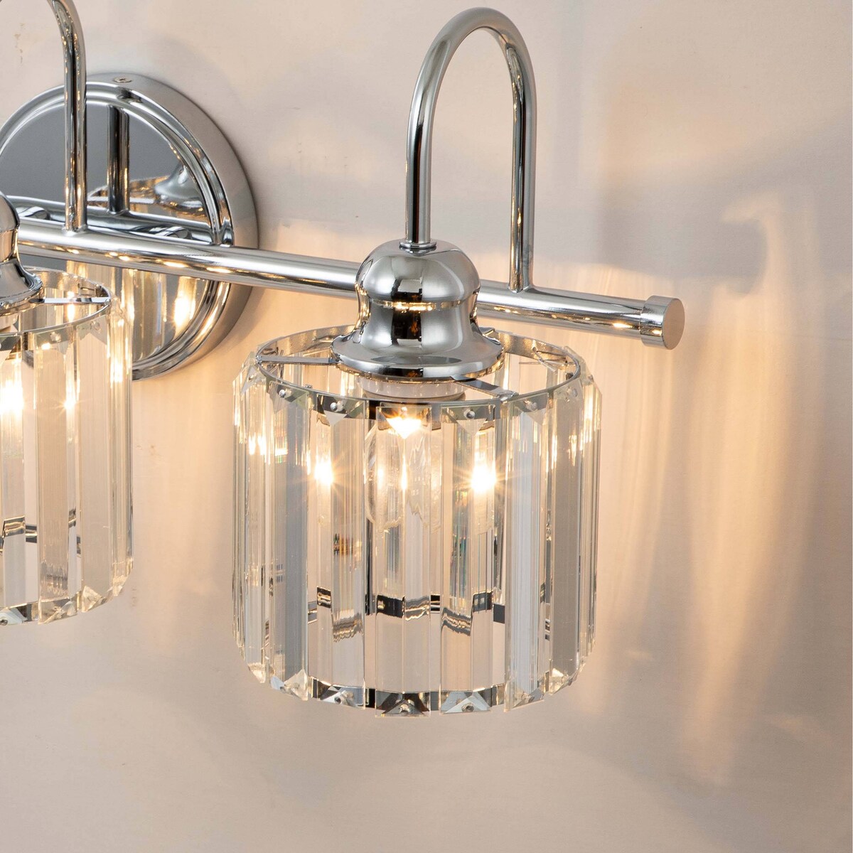 Lampada da parete lineare da bagno dimmerabile moderna Glam Crystal a 3/4 luci