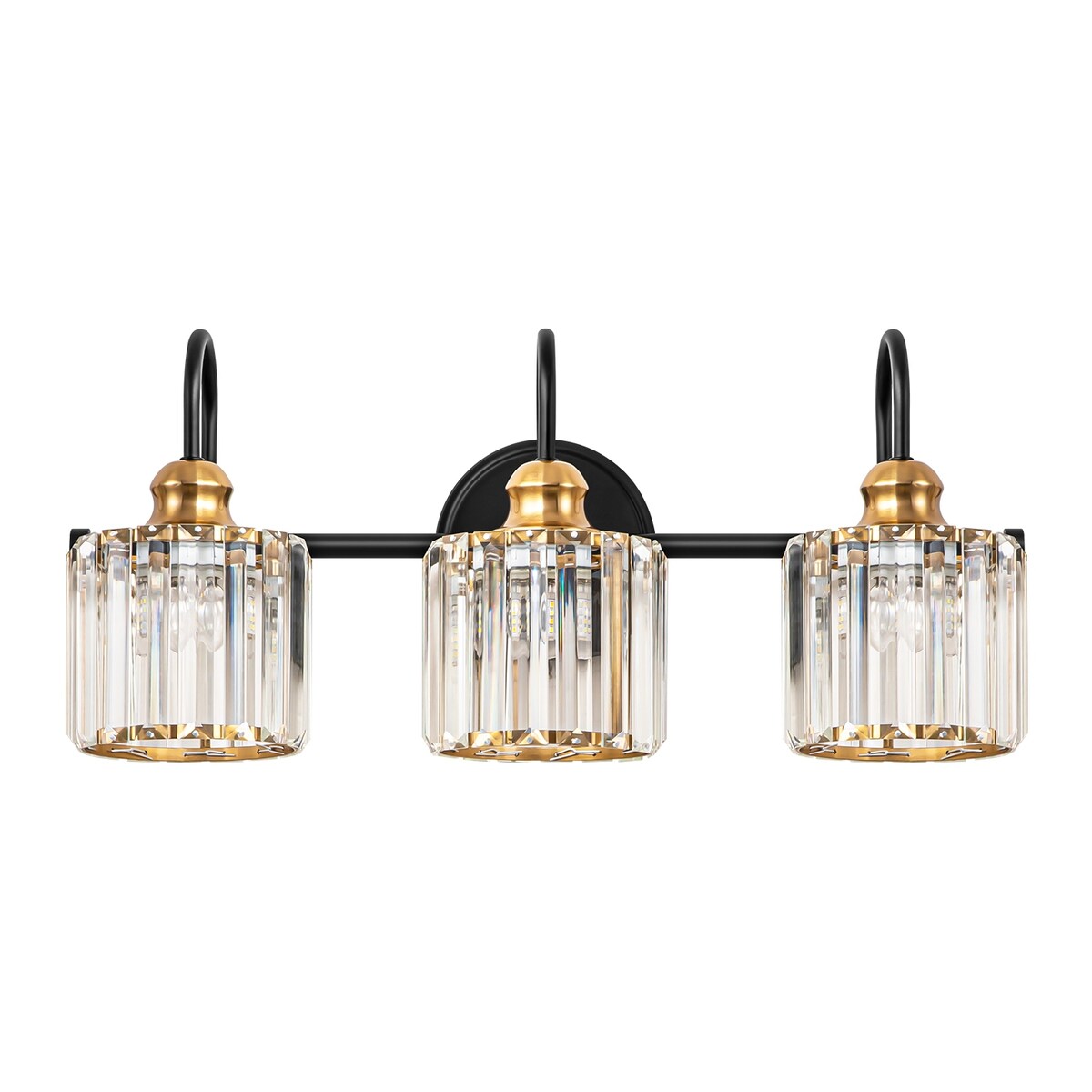 Lampada da parete lineare da bagno dimmerabile moderna Glam Crystal a 3/4 luci