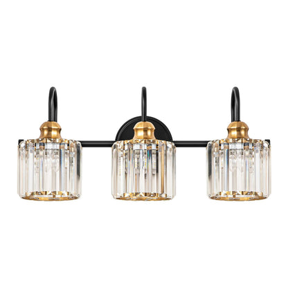 Lampada da parete lineare da bagno dimmerabile moderna Glam Crystal a 3/4 luci