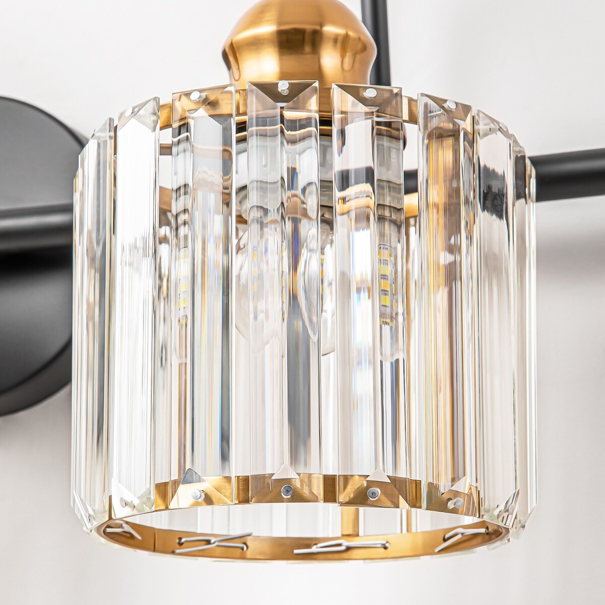 Lampada da parete lineare da bagno dimmerabile moderna Glam Crystal a 3/4 luci