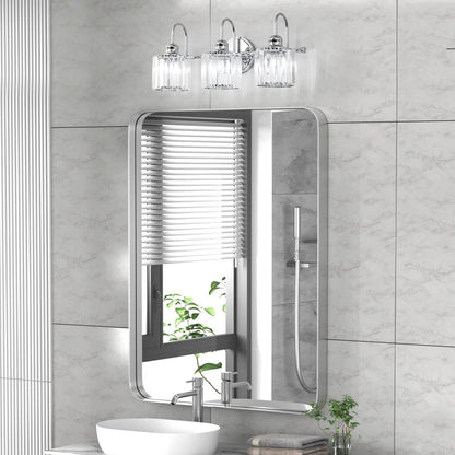 Lampada da parete lineare da bagno dimmerabile moderna Glam Crystal a 3/4 luci