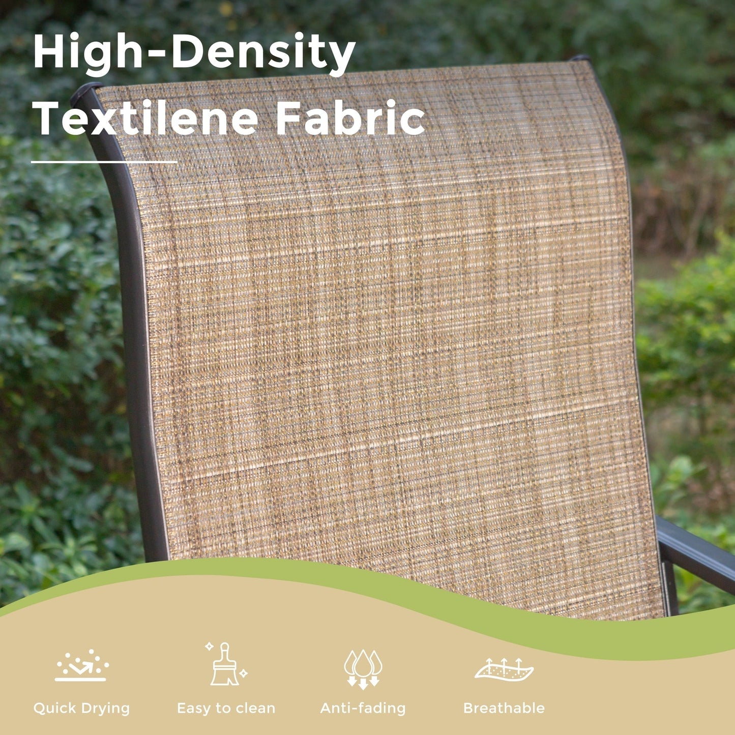 MAISON ARTS Set di sgabelli da bar per patio da 3/5 pezzi, 1 tavolo da bar e 2/4 sgabelli da bar alti girevoli in textilene