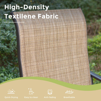 MAISON ARTS Set di sgabelli da bar per patio da 3/5 pezzi, 1 tavolo da bar e 2/4 sgabelli da bar alti girevoli in textilene