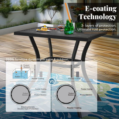 MAISON ARTS Set di sgabelli da bar per patio da 3/5 pezzi, 1 tavolo da bar e 2/4 sgabelli da bar alti girevoli in textilene