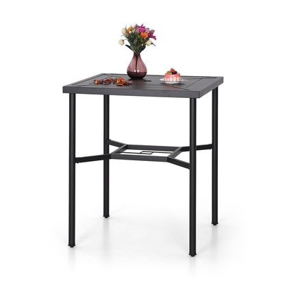 MAISON ARTS Set di sgabelli da bar per patio da 3/5 pezzi, tavolino da caffè in metallo e sgabelli da bar alti girevoli in textilene