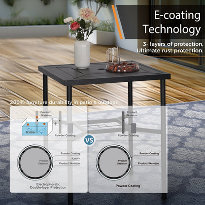 MAISON ARTS Set di sgabelli da bar per patio da 3/5 pezzi, tavolino da caffè in metallo e sgabelli da bar alti girevoli in textilene