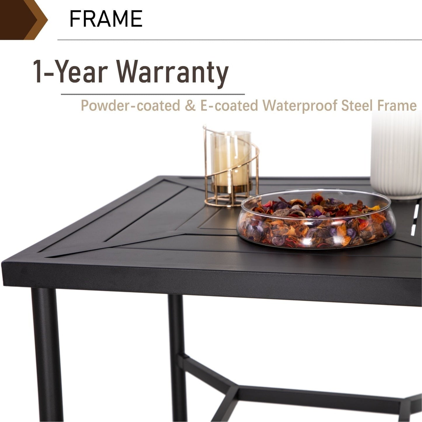 MAISON ARTS Set di sgabelli da bar per patio da 3/5 pezzi, tavolino da caffè in metallo e sgabelli da bar alti girevoli in textilene