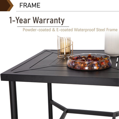 MAISON ARTS Set di sgabelli da bar per patio da 3/5 pezzi, tavolino da caffè in metallo e sgabelli da bar alti girevoli in textilene