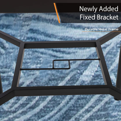 MAISON ARTS Set di sgabelli da bar per patio da 3/5 pezzi, tavolino da caffè in metallo e sgabelli da bar alti girevoli in textilene