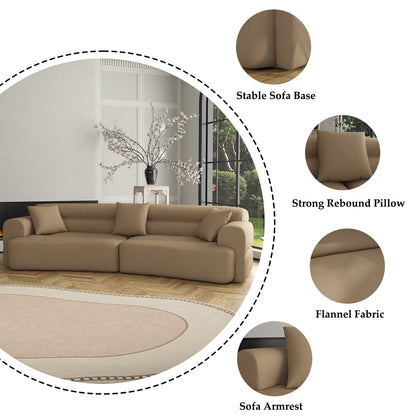 Divano da 3-5 posti, comodo divano imbottito con 3 cuscini morbidi