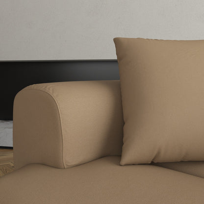 Divano da 3-5 posti, comodo divano imbottito con 3 cuscini morbidi