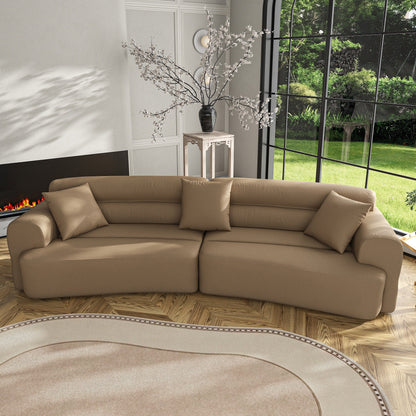 Divano da 3-5 posti, comodo divano imbottito con 3 cuscini morbidi