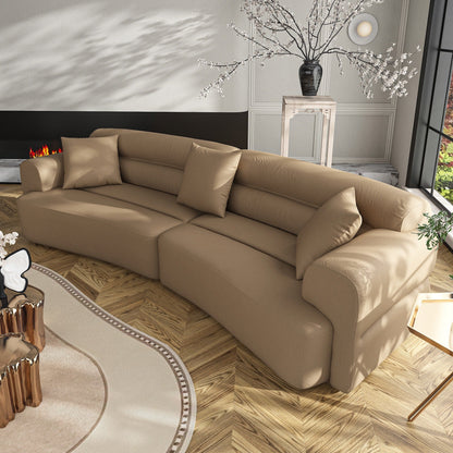 Divano da 3-5 posti, comodo divano imbottito con 3 cuscini morbidi