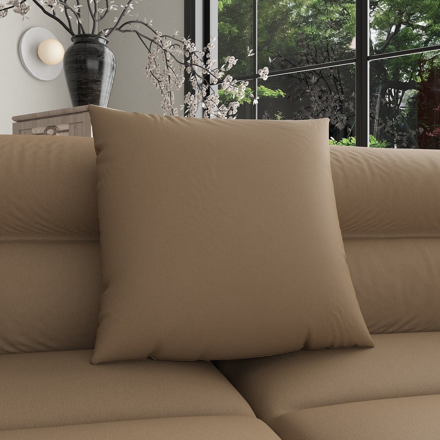 Divano da 3-5 posti, comodo divano imbottito con 3 cuscini morbidi