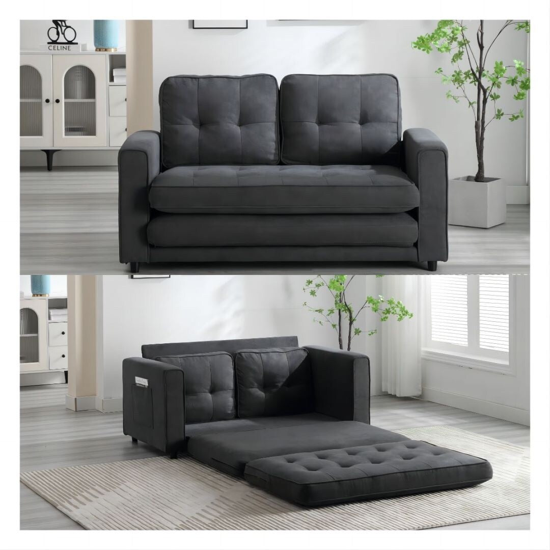 Divano letto futon trasformabile a 3 ante, divano letto estraibile