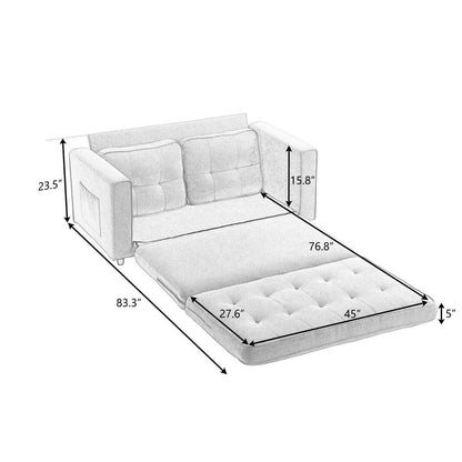 Divano letto futon trasformabile a 3 ante, divano letto estraibile