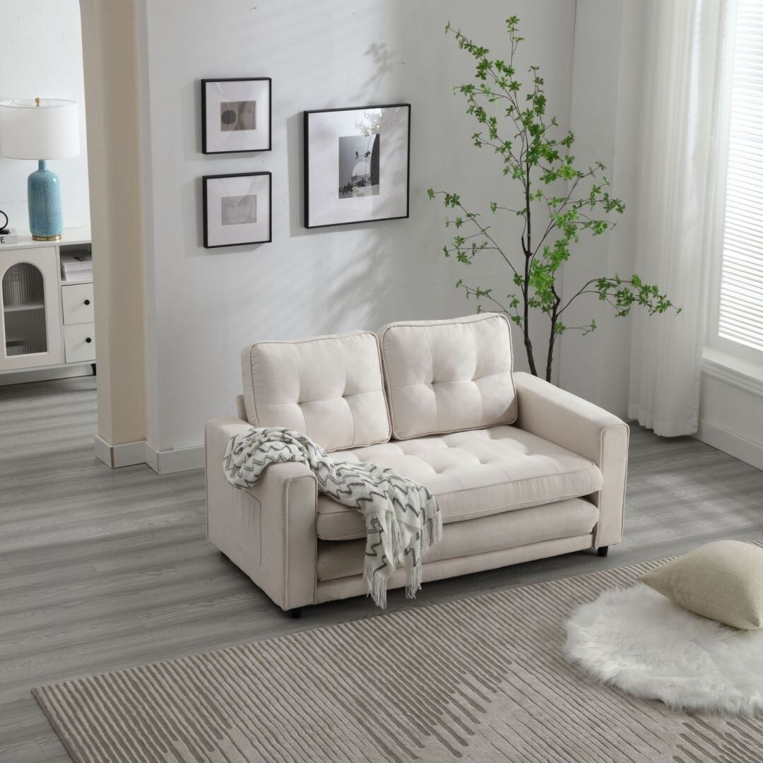 Divano letto futon trasformabile a 3 ante, divano letto estraibile