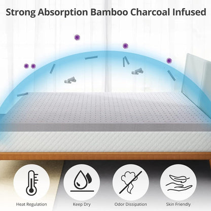 Coprimaterasso da 3 pollici Full, coprimaterasso in memory foam gel per letto matrimoniale per un sonno morbido e rinfrescante, allevia la pressione