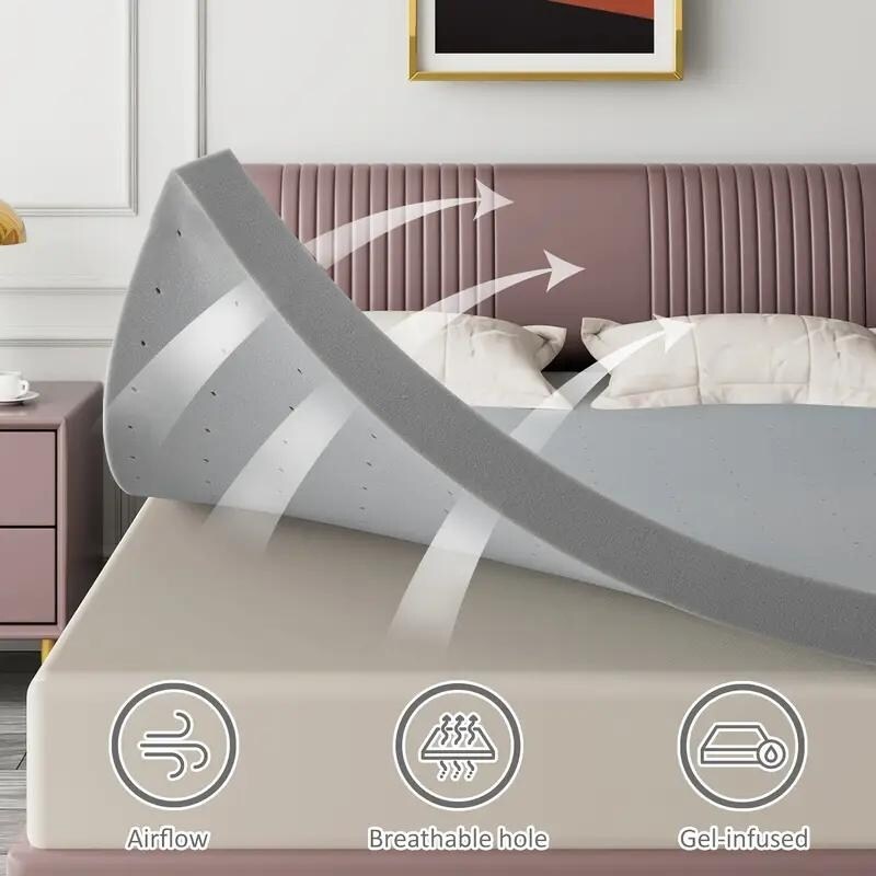 Materasso extra rigido in schiuma da 3 pollici per letto matrimoniale, supporto per la schiena ad alta densità CertiPUR