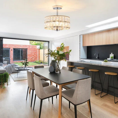 Lampadari semi-incassati in cristallo a 3 luci per soggiorno e corridoio