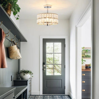 Lampadari semi-incassati in cristallo a 3 luci per soggiorno e corridoio