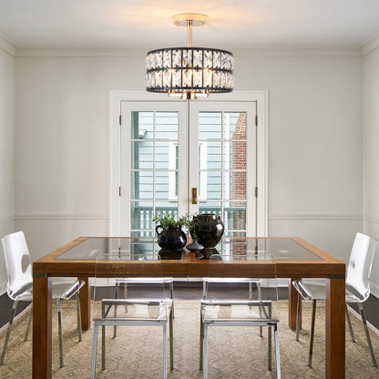 Lampadari semi-incassati in cristallo a 3 luci per soggiorno e corridoio