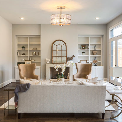 Lampadari semi-incassati in cristallo a 3 luci per soggiorno e corridoio