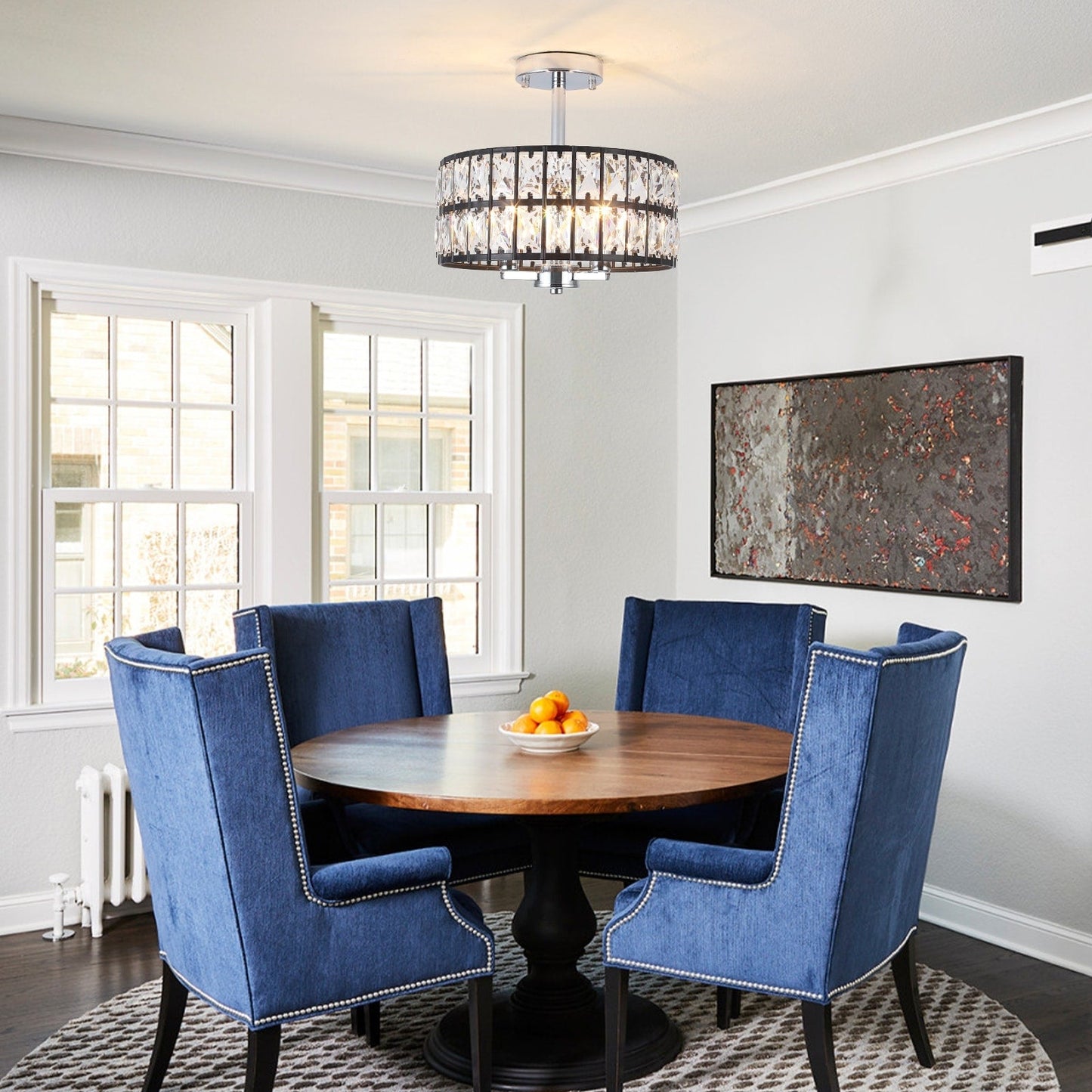 Lampadari semi-incassati in cristallo a 3 luci per soggiorno e corridoio