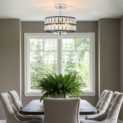 Lampadari semi-incassati in cristallo a 3 luci per soggiorno e corridoio