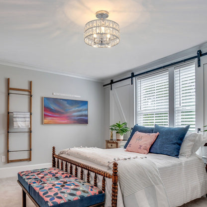 Lampadari semi-incassati in cristallo a 3 luci per soggiorno e corridoio