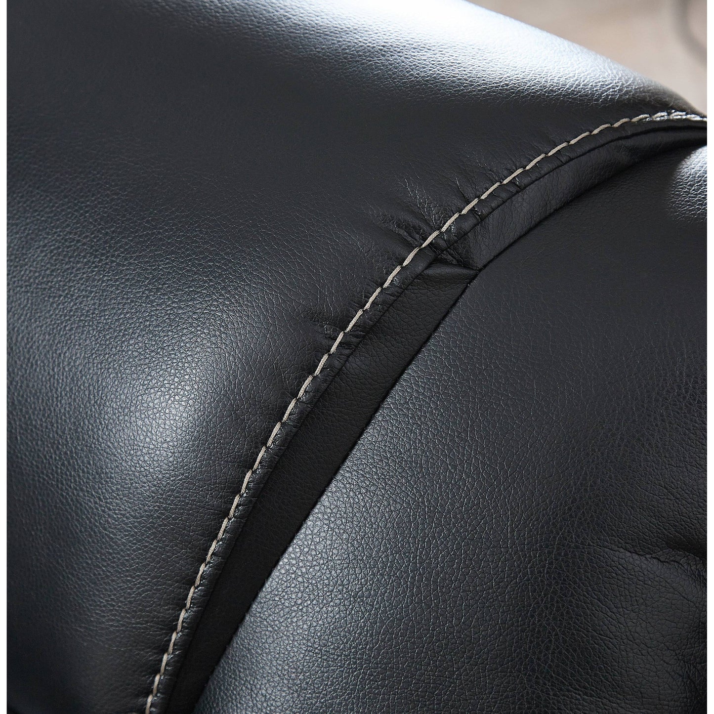 Set per soggiorno con divano reclinabile, poltrona e poltrona in similpelle a 3 pezzi