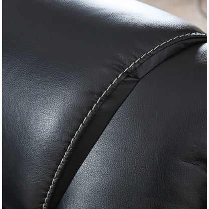 Set per soggiorno con divano reclinabile, poltrona e poltrona in similpelle a 3 pezzi