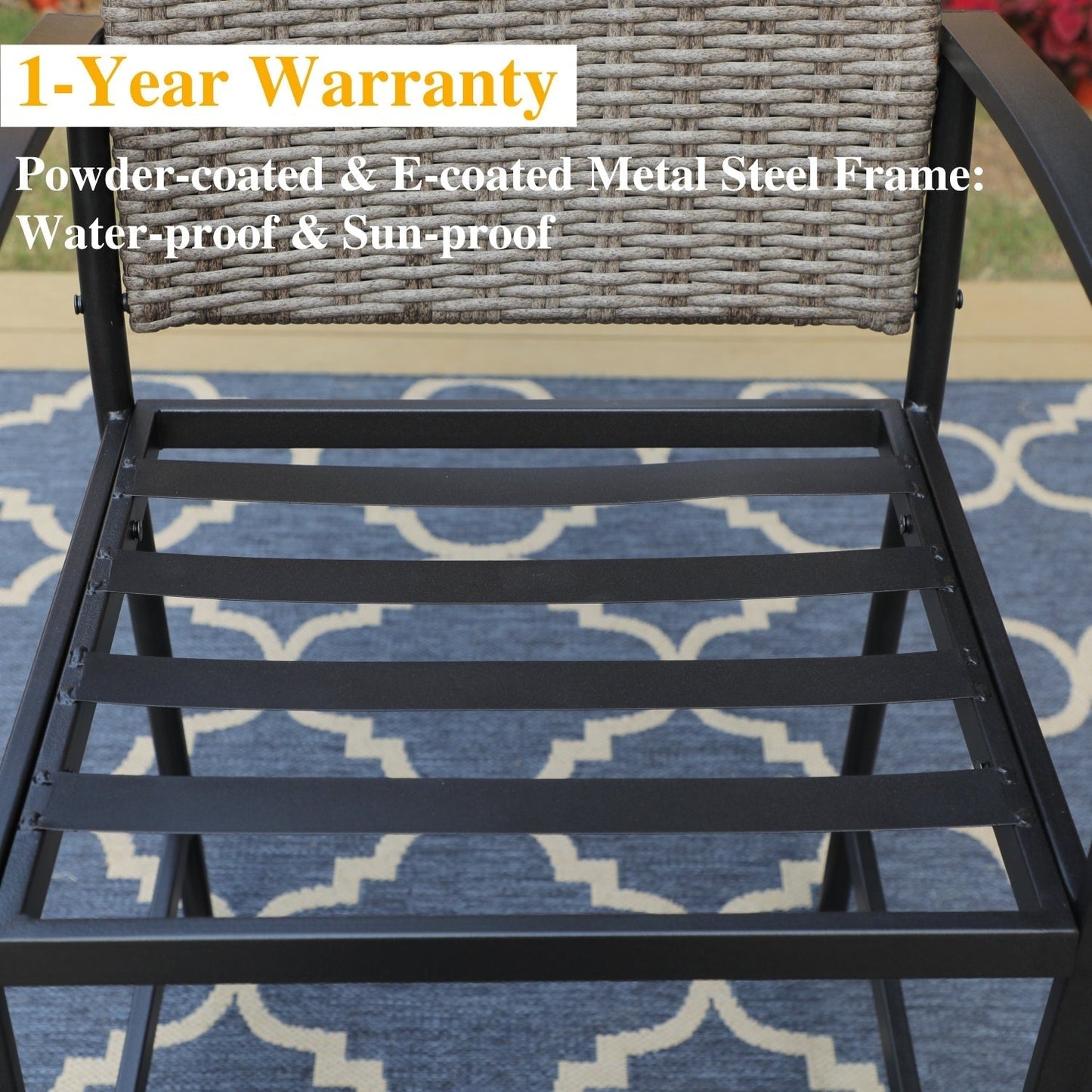 MAISON?ARTS Set da bistrot con tavolo e sgabello girevole da esterno, 3 pezzi