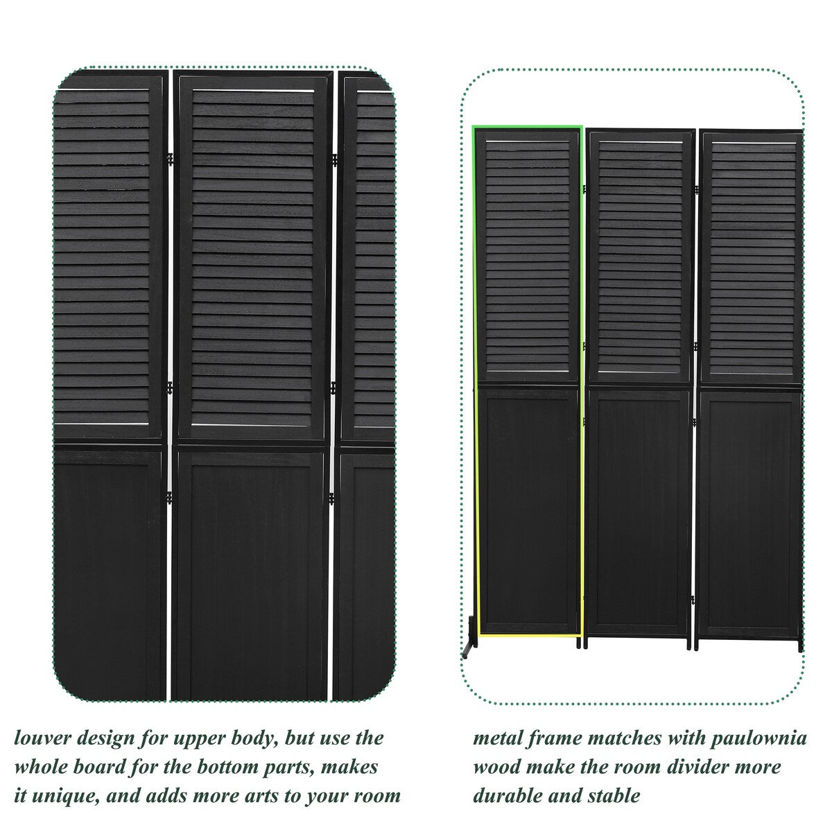 Divisori per ambienti a 3 pannelli e schermo pieghevole per la privacy, divisori per ambienti in legno naturale da 6 piedi per la separazione degli ambienti