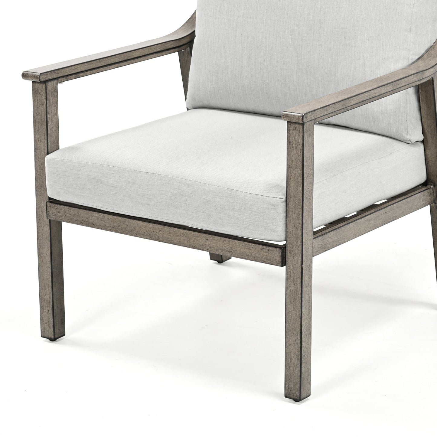 Set da conversazione in alluminio da 3 pezzi con tavolino e cuscini