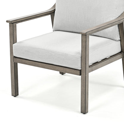 Set da conversazione in alluminio da 3 pezzi con tavolino e cuscini