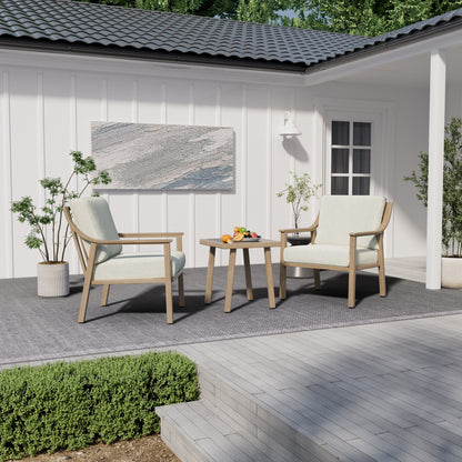 Set da conversazione in alluminio da 3 pezzi con tavolino e cuscini