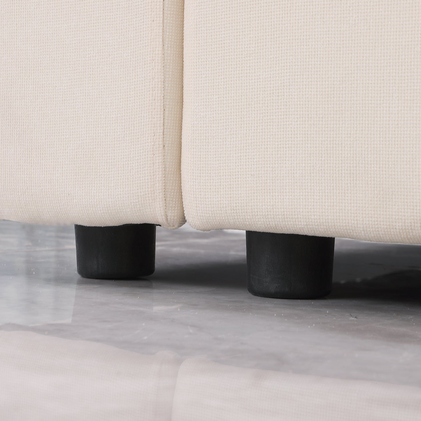 Set di divani componibili modulari in ciniglia da 3 pezzi con poltrone senza braccioli e angolari