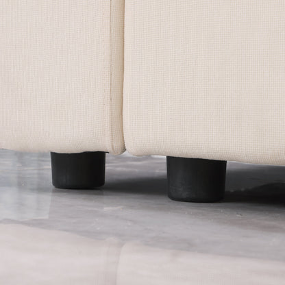 Set di divani componibili modulari in ciniglia da 3 pezzi con poltrone senza braccioli e angolari