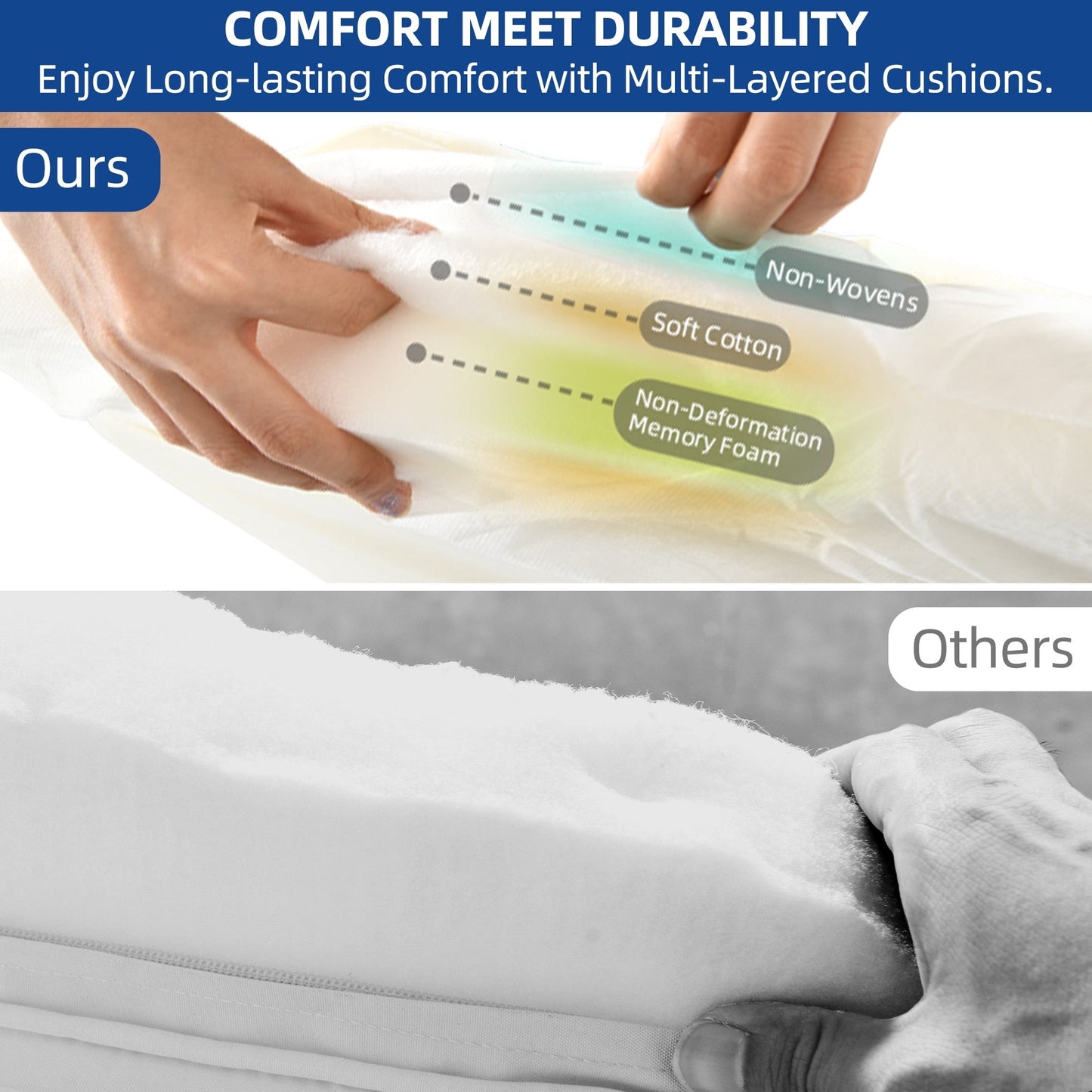 Set da bistrot imbottito Moasis da 3 pezzi con sedia in vimini e tavolino laterale