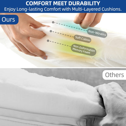 Set da bistrot imbottito Moasis da 3 pezzi con sedia in vimini e tavolino laterale